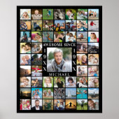 Poster Birthday 55 Photo Collage AWESOME SINCE (Devant)