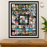 Poster Birthday 55 Photo Collage AWESOME SINCE<br><div class="desc">Easily create a birthday photo memories display foam board with a photo collage of 55 square photos of him or her through the years to celebrate any age birthday and entertain guests with photo memories. The title says AWESOME SINCE "YEAR". Personalize with their name and birth year. CHANGES: Change the...</div>