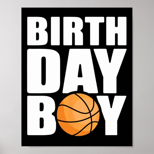 Poster Birthday Boy Bysketbyll Theme Party Future Bysketb (Devant)
