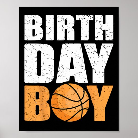 Poster Birthday Boy Bysketbyll Theme Party Future Bysketb (Devant)