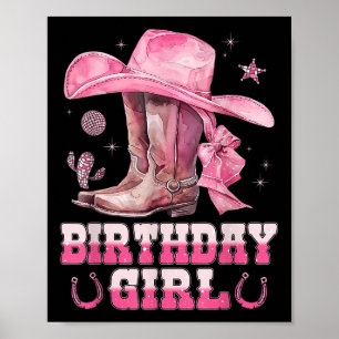 Poster Birthday Cowgirl Western Birthday Girl Party Decor