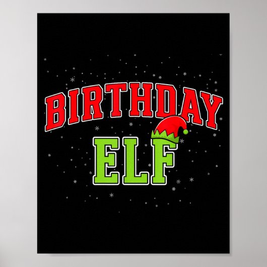 Poster Birthday Elf Christmas Family Matching Group Xmas  (Devant)