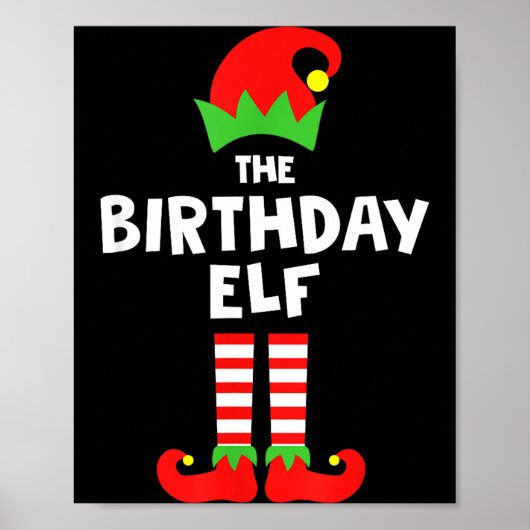 Poster Birthday Elf Matching Group Family Holiday Christm (Devant)