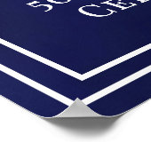 Poster Birthday navy blue monogrammed elegant welcome (Coin)