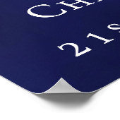 Poster Birthday party navy blue arch photo welcome (Coin)