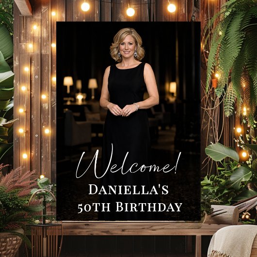 Poster Birthday party photo elegant welcome