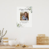 Poster Birthday Party Photo Pretty Botanical Any Age (Cuisine)