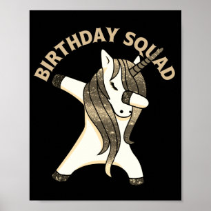Poster BIRTHDAY SQUAD drôle licorne cadeau d'anniversaire