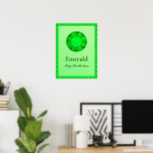 Poster Birthstone Illustration for May - Emerald   (Bureau à domicile)