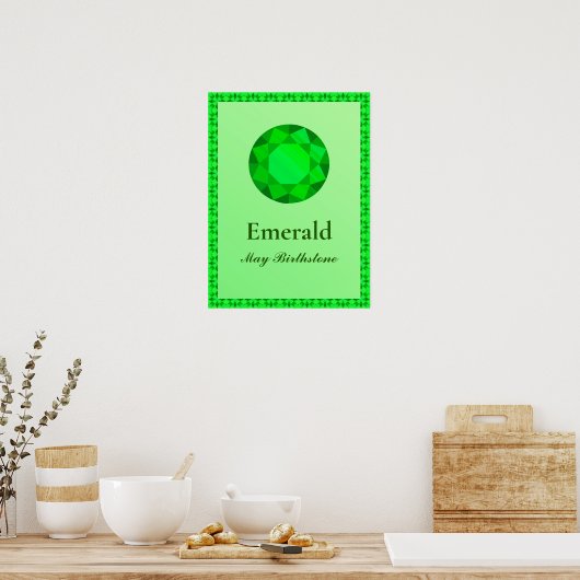 Poster Birthstone Illustration for May - Emerald (Cuisine)