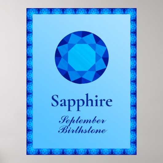 Poster Birthstone Illustration for September - Sapphire  (Devant)