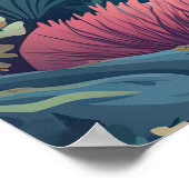 Poster Biscayne National Park Floride Turtle Coral Retro (Coin)