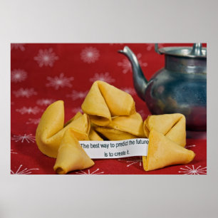 Poster biscuit de fortune avec des mots sages