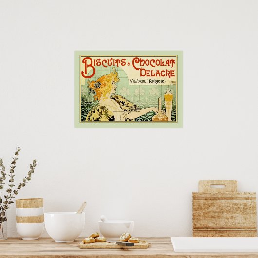 Poster Biscuits & Chocolat Delacre (Sage) (Cuisine)