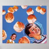 Poster Biscuits de garçon de l'astronaute rétro (Devant)