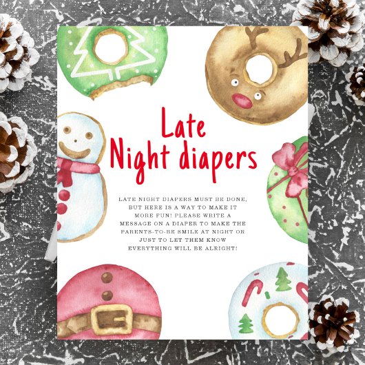 Poster Biscuits d'hiver pour bébé shower Couches de nuit