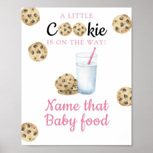 Poster Biscuits & lait Baby shower Nom de ce plat pour bé