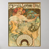 Poster Biscuits Lefeure-utile - par Alphonse Mucha (Devant)