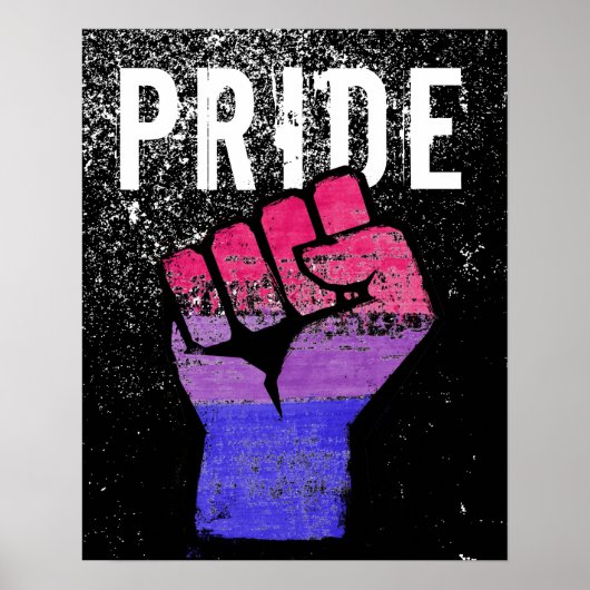 Poster Bisexual Pride Fist (Devant)