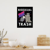 Poster Bisexual Trash Gay pride Rainbow LGBT Raccoon (Cuisine)