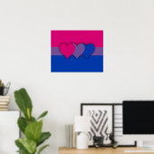 Poster Bisexualité drapeau (Bureau à domicile)