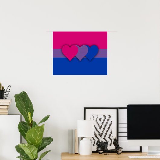 Poster Bisexualité drapeau (Bureau à domicile)