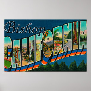 Poster Bishop, Californie - Scènes de grandes lettres