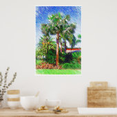 Poster Bismarckia nobilis palmier, dessin au crayon de co (Cuisine)