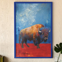 Bison Buffalo coloré Abstrait peinture moderne