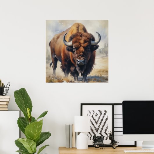 Poster Bison / Buffle (Bureau à domicile)