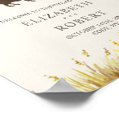 Poster Bison d'aquarelle de Buffalo Ranch Automne Mariage (Coin)