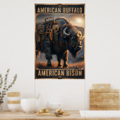 Poster Bison de Steampunk en pleine nature (Cuisine)