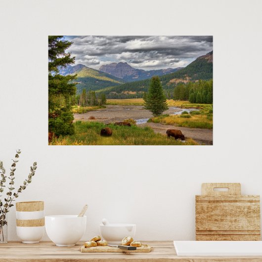 Poster Bison de Yellowstone (Cuisine)