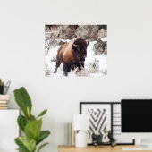Poster Bison en cours (Bureau à domicile)