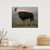 Poster Bison et aigle (Cuisine)