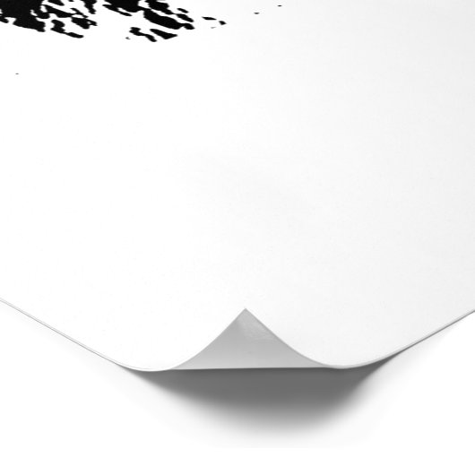 Poster Bison noir et blanc Silhouette Pop Art (Coin)