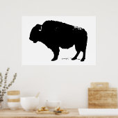 Poster Bison noir et blanc Silhouette Pop Art (Cuisine)