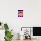 Poster Bison occidental drôle, faut que j'aille au rodéo (Bureau à domicile)