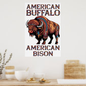 Poster Bison Orné De Plumes (Cuisine)