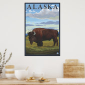 Poster Bison Scene - Alaska (Cuisine)