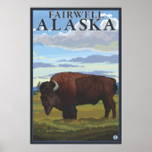 Poster Bison Scene - Fairwell, Alaska (Devant)