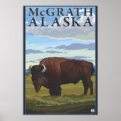 Poster Bison Scene - McGrath, Alaska (Devant)