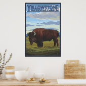 Poster Bison Scene - Parc national de Yellowstone (Cuisine)