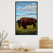 Poster Bison Scene - West Yellowstone, Montana (Cuisine)