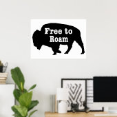 Poster Bisons libres de se promener (Bureau à domicile)