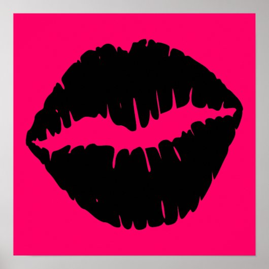 Poster Bisou rose et noir (Devant)
