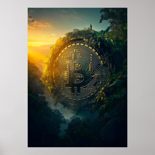 Poster Bitcoin dans la jungle (Devant)