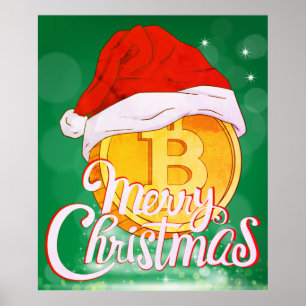 Poster Bitcoin de Noël - Jour Traders Cadeau