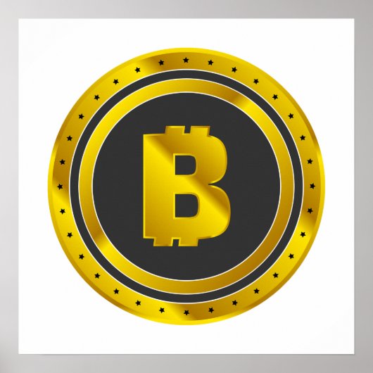 Poster Bitcoin doré (Devant)