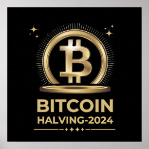 Poster BITCOIN HALVING 2024 Crypto Devise numérique